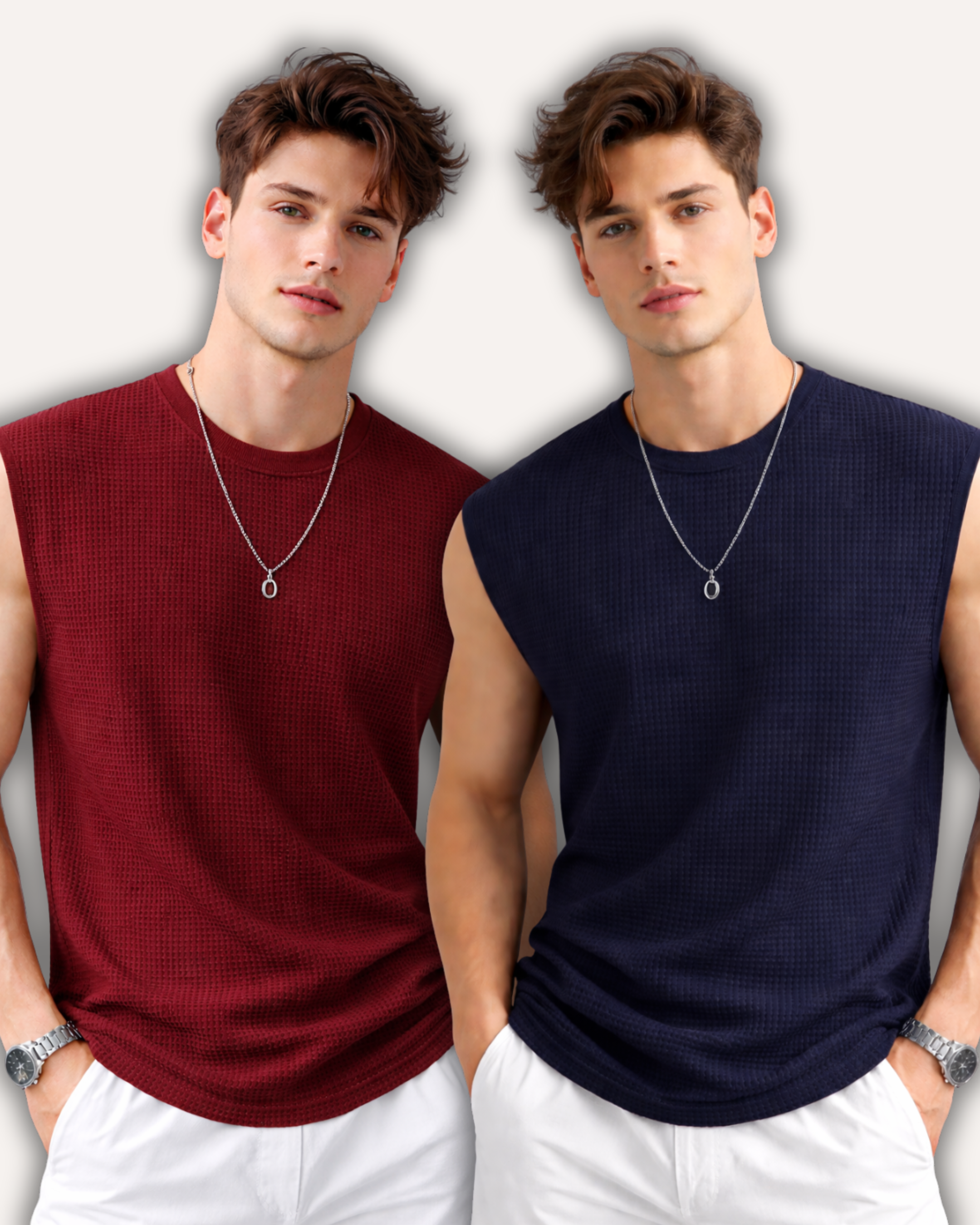 Pack of 2 Waffle Knit Sando Tank Tops