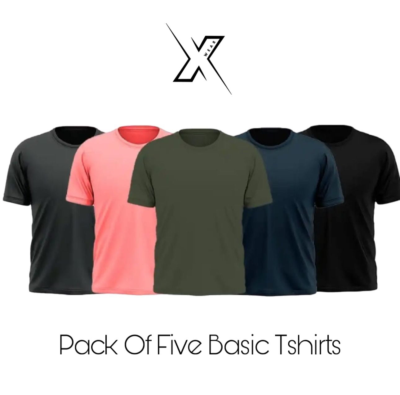Pack of 5 Plain Half sleeves T-Shirt