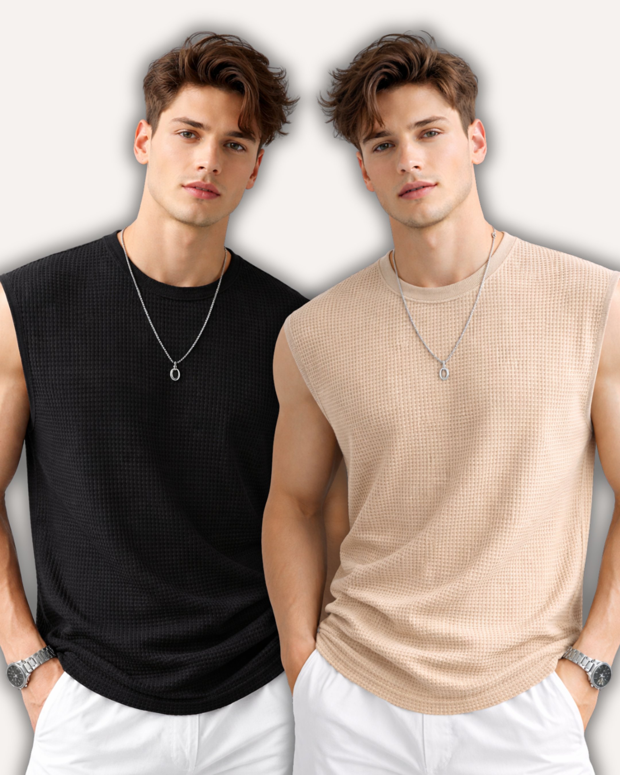 Pack of 2 Waffle Knit Sando Tank Tops