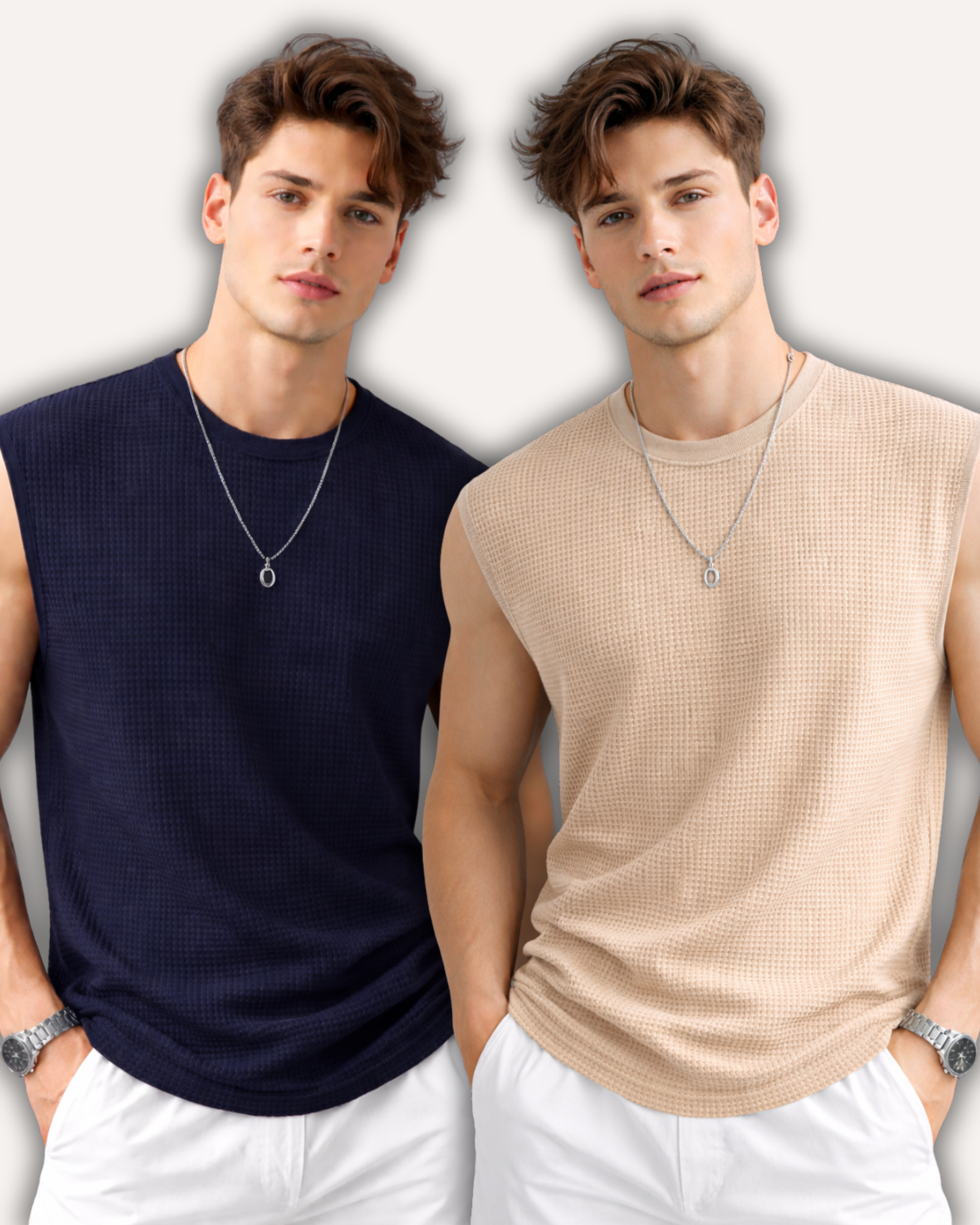 Pack of 2 Waffle Knit Sando Tank Tops
