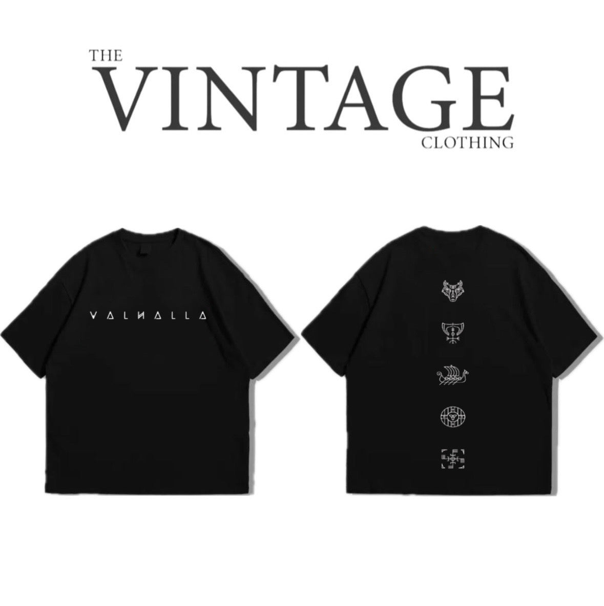 Valhalla Oversized Dropshoulder Tee - DTF Printed Tshirt for Men and Women