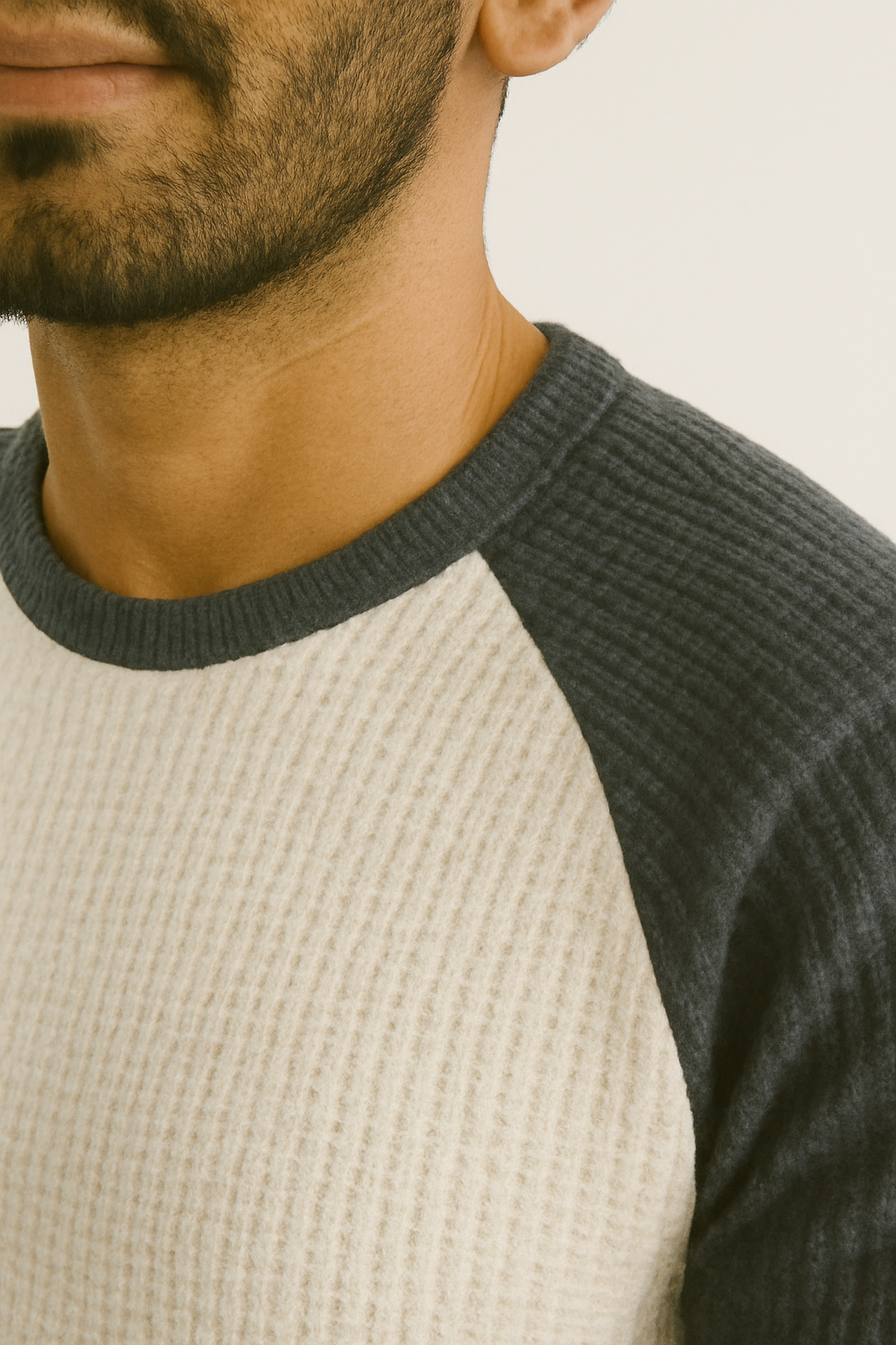 Pack of 2 - Oversized Raglan Waffle Knit T-Shirts