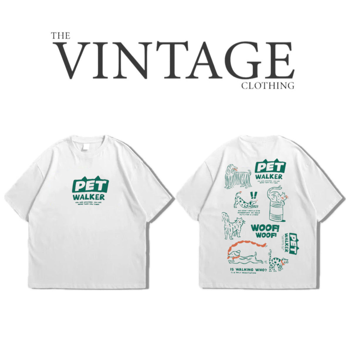 Pet Walker Oversized Dropshoulder Tee - DTF Printed Tshirt for Men and Women