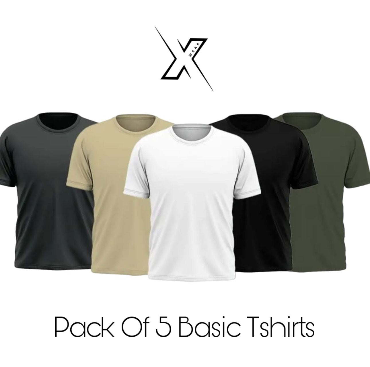 Pack of 5 Plain Half sleeves T-Shirt