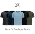 Pack of 5 Plain Half sleeves T-Shirt