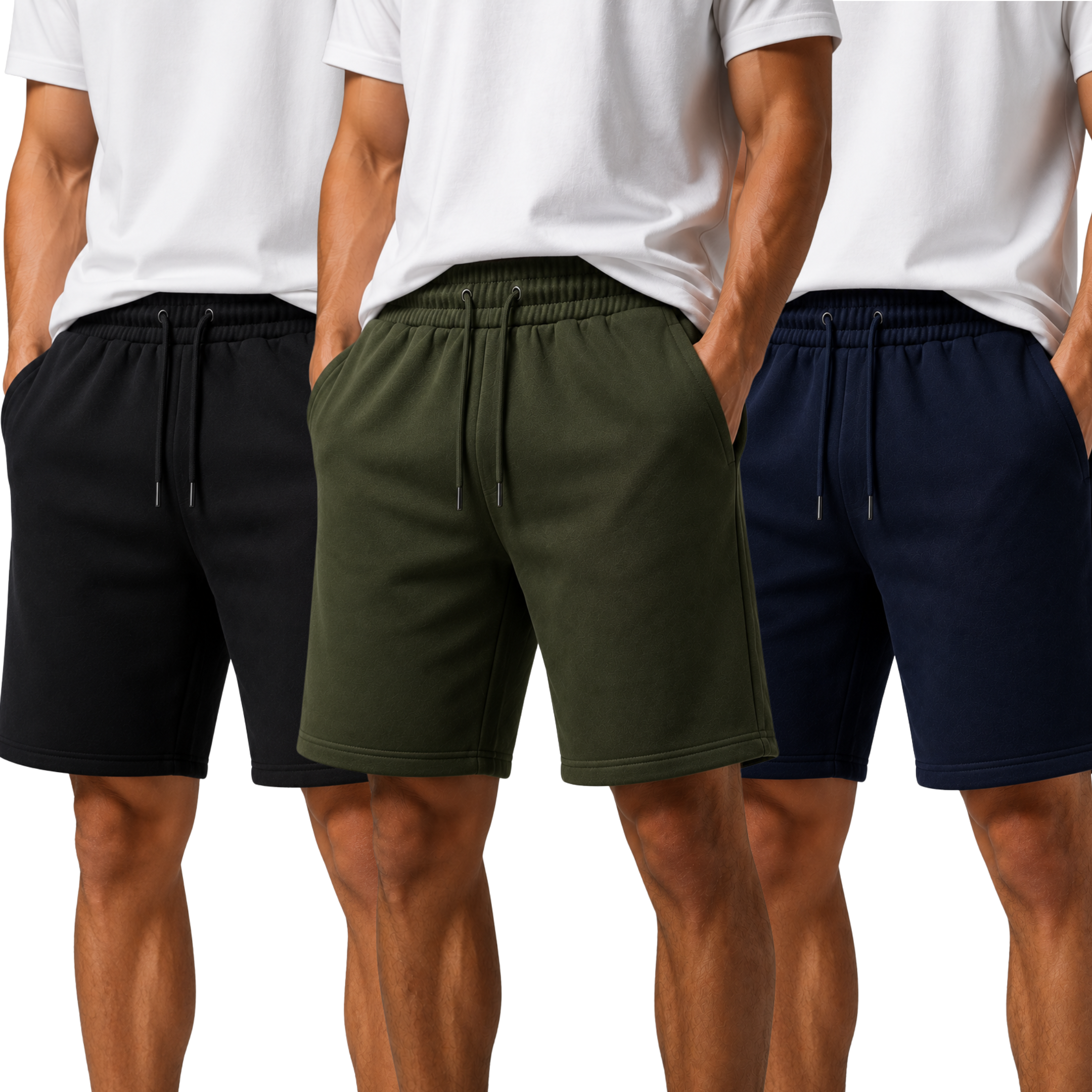 Pack of 3 Black,Green,Blue Summer Terry Shorts